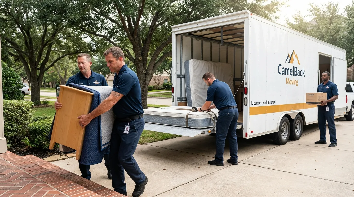 Crew loading residential truck for cross-state move from Unionville, MO